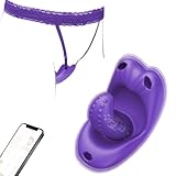Jpscor Zunge Vibration für Frauen, Unsichtbarer Vibrator mit Tragbarer Hose & 10 Vibrationsmodi & App-Steuerung, G-Punkt-Vibratoren Vibratorensets Sex Spielzeug für die Frau Paare(Lila)
