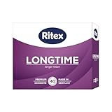 Ritex Kondome Longtime – Kondome länger lieben mit Doppel-Ring 40 Stück, für länger andauernde Liebesspiele mit konturierter Passform – Vegan, dermatologisch getestet, Made in Germany