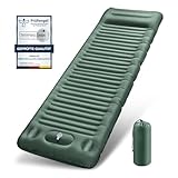 JEMULICE Isomatte Selbstaufblasend, 12CM Verdicktes Aufblasbare Matratze Kleines Packmaß mit Fußpresspumpe & Kissen, Ultraleicht Wasserdicht Luftmatratze Camping, Schlafmatte Outdoor für Wandern