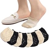 ILovDaisy Füßlinge Damen Zehensocken 8 Paar, No Show Halbsocken Baumwolle Füsslinge Damensocken, Unsichtbare Rutschfeste Socken Schwarz Hautfarbe