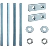 Fester Bolzen für Wand-WC, mit 3 cm versetztem Design, verzinktes Eisen, verstellbare Länge 18 cm, Bolzenstange, Doppelloch-Drehung