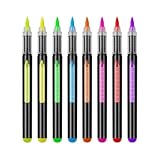 8 Farben UV Stift Set + 6 Malvorlagen |Fluoreszierende Stifte und Leuchtstifte|Bodypainting & Face Paint|Für Party & Festival Deko