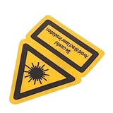 MAGICLULU 2 Stück Caution Warning Sticker Sicherheitsaufkleber für Laserwarnung Haltbar Auffällig für Industrie Labor Effektive Kommunikation von Gefahren