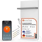 TermoPlaza WiFi Infrarot Heizstrahler 270 W bis 7 m² | Intelligente Infrarot Wandheizung Elektrisch | Badheizkörper mit Handtuchhalter & Thermostat | Energiesparende Elektroheizung für Badezimmer