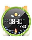 Lemnoi Wecker für Kinder, Kinder Schlaftrainer für Jungen und Mädchen, Batteriebetrieben Kinderwecker Lichtwecker mit Nachtlicht, Countdown, Snooze-Funktion, 3 Helligkeitsstufen und Buntem Licht