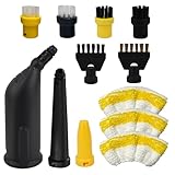 12 Stück für Kärcher Dampfreiniger Zubehör, Rundbürste, Fugenbürsten, Handdüse Microfiber Cloth, Powerdüsen Set, Dampfreiniger Ersatzteile für kärcher SC1 SC2 SC3 SC4 SC5