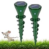 Glovios Maulwurf Vertreiber Solar Maulwurfschreck Ultraschall Maulwurfvertreiben Wühlmausschreck Wasserdicht IP65 Maulwurfbekämpfung für Garten Rasen