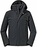 Schöffel Herren Jacket Gmund Wind- Und Wasserdichte Regenjacke, Atmungsaktive Outdoor Wanderjacke Mit Verstaubarer Kapuze, Schwarz, 52 EU