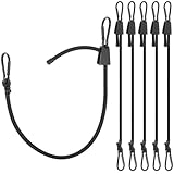 QWORK® 60cm Expander mit Schnappclip Verstellbar, 6er Set, Expander mit Rostfreien Schnappclip, UV- & Wasserdicht