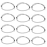 SOFPLATE Verstellbare Kordel-Armbänder, verstellbare Lederschnur, 19 cm bis 27 cm, schwarz, Kunstleder-Strang, Choker, Bastelschnur für Schmuckherstellung, Armbänder, Charms, Halsketten, Zubehör, DIY
