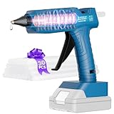 Powtree heißklebepistole kabellos für Makita 18V Akku, heissklebepistole akku,90s schnell Aufheizung, klebepistole für DIY, Handwerk und Schnelle Reparaturen (mit 30 11-mm-Klebestiften, Ohne Akku)