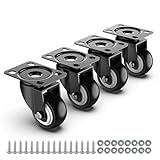 HOLKIE 50mm Möbelrollen - 250kg Gesamtkapazität - 4er Set Schwerlastrollen ohne Bremsen Lenkrollen Transportrollen Rollen für Palettenmöbel