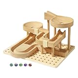 Holz-Puzzle – Holz-Marmorbahn-Bausatz, Interaktives Achterbahnmodell, Pädagogisches Bauspielset Mit Modularem Gleislayout | Gehirntraining-Puzzlespiel Für Erwachsene, Teenager, Eltern Und Kinde