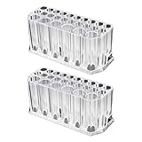 Jubaopen 2 Stück Pinselhalter Kosmetik Acryl Kosmetik Aufbewahrung Kosmetikpinsel Behälter Eyeliner Organizer Kosmetik Organizer Make-up Ständer mit 26 Fächer/Jeder für Waschtische Büro