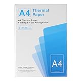 Saluaqui Schneller Trockener A4 Thermaldruckpapier 100 Blätter für Tragbaren Drucker - Tintener und Multifunktional Gefaltetes Wärmepapier 210 X 297 Mm