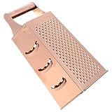 MUELODSIC Praktische Küchenreibe Quadratische Edelstahl Gemüseschneider mit Griff Multifunktionaler Profi Gemüsehobel für Kartoffeln und Rohkost Sicherer Halt Langlebig Roségoldfarben