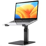 Babacom Laptop Ständer, 8 Höhenverstellbar Aluminium Kühlpads Laptop Stand, Ergonomischer Belüfteter Laptopständer Kompatibel mit MacBook, Air, Pro, Alle 10'-16' Notebooks - Schwarz