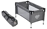 Bayer Chic 2000 652 76 Born Reisebett für Baby-Puppen, Jeans grau, Klein