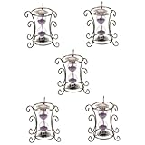 BESPORTBLE 5 Stück Retro-Sanduhr Aus Eisen Sanduhr- Für Zuhause Home-Desktop- Exquisites Sanduhr- Innenszenendekor Raumsanduhr- Kreative Desktop-Dekoration Schmiedeeisen