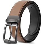 Sunya Gürtel Herren Wendegürtel. 33mm Breit Business Anzug Ledergürtel Braun Schwarz