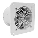 6 Zoll Abluftventilator Wandmontage mit Bürsten-Kupferdraht-Motor, 220m³/h 2600U/min Lüftungsventilator mit Rückschlagventil, Wandventilator Badlüfter mit Metall Mesh Cover für Küche, Bad, Garage