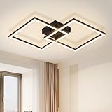 Homefire Deckenlampe LED Deckenleuchte Schlafzimmer - 24W Wohnzimmerlampe Warmweiß Küchenlampe Modern Esszimmerlampe Schwarz Eckig Deckenleuchten für Wohnzimmer Kinderzimmer