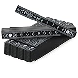 com-four® 5x Mini-Zollstock aus Kunststoff, 1 Meter Gliedermaßstab mit 10 Glieder, metrisch und in schwarz (5 Stück - 1m schwarz)