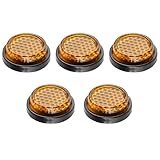 5 Stück Rückstrahler Rund, Reflektor Motorrad, Motorrad Reflektor, Mini Rund Katzenaugen Selbstklebend, Anhänger Rund Katzenauge Reflektoren Selbstklebend, für Torpfosten Zäune Wohnwagen (Orange)