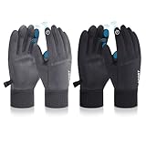 2 Paar Fahrradhandschuhe Winddichte Touchscreen Handschuhe Warme Winterhandschuhe Rutschfest Sporthandschuhe Wasserdichter Fahrrad Handschuhe für Männer Frauen Wandern Fahren Klettern Reiten Skifahr