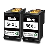 JFGIkLFD 56 57 Tintenpatronen-kompatible Nachfülltinte Kompatibel mit Deskjet Photosmart Digitalkopierer PSC Officejet Fax kompatible Ersatztinte(HP56XL 2bk)