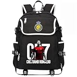 LSDKJFG Teen Cristiano Ronaldo Rucksack, CR7, multifunktionaler Reise-Laptoprucksack, leicht, Schultasche für Schüler, Farbe 1, One size