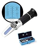 NETONDA Frostschutz Refraktometer 4-in-1 Frostschutzprüfer Kühlmitteltester für Ethylenglykol, Propylenglykol, Gefrierpunkt von Kühlwasser Scheibenwasser AdBlue Batteriesäure(Anleitung in Deutsch)