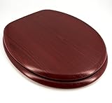 WC Sitz Klobrille Mahagoni mit Holzkern und messingverchromten Scharnieren