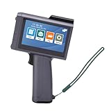 Asixxsix Handheld -Tintenstrahldrucker, Tragbare Tintenstrahldruckerpistole, Mehrsprachige Stütze, Tintenstrahldrucker für Druckstapelnummern, Logos, Seriennummern, Barcodes (EU-Stecker)