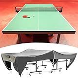 Yowmina Tischtennis Schutzhülle wasserdichte Oxford Polyester Abdeckung, Tischtennistisch Abdeckung 280 x 153 x 73 cm Oxford Gewebe Tischtennisplatte Schutzhülle Wetterfester Wind-, Wasser (Grau)
