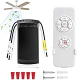 HOISGEAR 1 Stück Universal Deckenventilator Licht Fernbedienung Kit mit Stummschaltung,Wireless-Fernbedienung mit 3-Gang-Einstellung, Lichtsteuerung and 4 Timming-Steuerung, Wireless Remote Controller