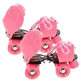 Milisten Kinderrollschuhe -Skating -Schuhe Rollschuhe Kleinkind Roller Skates Verstellbar Schuhe Mit Rollschuhen Schlittschuhe Für Frauen Schlittschuhe Für Mädchen PVC-Kunststoff Rosa
