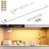 WOBANE Unterbauleuchte küche LED Dimmbar,5 Lichtfarben,60cm Heller LED Lichtleiste mit Berührungsloser Sensor,LED küchenbeleuchtung unterbau,Unterschrank Beleuchtung für Regale,Werkbank