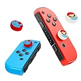 Haofun Silikon Hülle Kompatibel mit Nin-tendo swit-ch 2/1, Ersatzkappe für Controller Switch 2/1 Joystick Kappen, 3D Grips Caps Zubehör Schutz - Niedlicher Mario-Stil