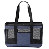 Toddmomy Atmungsaktive Katzentransporttasche Groß aus Netzstoff Faltbare Haustiertragetasche mit Verstellbarem Schultergurt Reise und Camping Transportbox für Kleine Hunde und Katzen