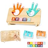 Montessori Spielzeug Lernspiel ab 4 5 6 Jahre, Holzspielzeug Fingerzählmathe Geschenke Jungen Mädchen 3-9 Jahre Kinderspielzeug Lernspiele ab 3-9 Jahre für Jungen Mädchen Geburtstag Weihnachten