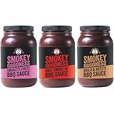 Smokey Goodness BBQ Sauce Geschenkset - 3er Set mit Smokey’s Finest, Holy Smoke & Bold & Beefy – entwickelt von BBQ-Champion Jord Althuizen – Grillsoßen für Burger, Steak & Pulled Pork (3x500ml)