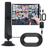 Rewave TV-Antenne – Freeview Digitale TV-Antenne für den Innenbereich mit starkem Signal, DVBT2 Antenne 360° & 680+ Meilen Reichweite, unterstützt UKW/UHF/DAB-Radio/4K/1080P