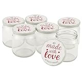 Blumixx Einmachgläser mit Schraubdeckel 24er Pack Einmachglas mit Deckel „Made with Love“ in Grau - 210ml Fassungsvermögen - Ideal für Erntezeit, Konservierung & stilvolle Aufbewahrung