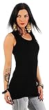 Mellice Damen Longshirt Tank Top Longtop (M, Schwarz)
