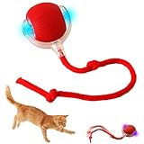 Chewie Rolling Ball, Interactive Cat Toys Rolling Ball, Hundespielzeug Unzerstörbar, Interaktives Hunde Ball Spielzeug mit USB Aufladbar, Smart Automatisch Rollender Ball für Kleine, Mittlere Hunde