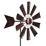 Csafyrt Windmühle für Hof 28.7x9.5 Metall Yard Wind Spinner wasserdichte Garten Wind Spinner Vintage Wind Skulpturen & Spinner Style 1