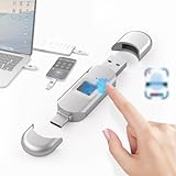 GCLCPAEN Verschlüsselter USB-Stick,Externer Speicher Mit Fingerabdrucksensor,Hohe Kompatibilität,64Gb/128Gb/256Gb/512Gb,64 Integrierte Fingerabdrücke,Passwortgeschützt,USB 3.0/Typ-C 128GB