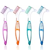 4 Stück Prothesenzahnbürste Prothesenbürste Zahnprothesen Bürste Doppelseitige Prothesenreinigungsbürsten Tragbare Prothesen Reinigungsbürste Mehrschichtige Borsten Für Die Reinigung Falscher Zähne