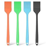 4 Stück Silikonpinsel Küche BBQ Backpinsel Grillpinsel Basting Gebäckbürste Küchenpinsel Hitzebeständiger Silikon-Backpinsel für BBQ, Grill, Backen, Kochen 4 Farben